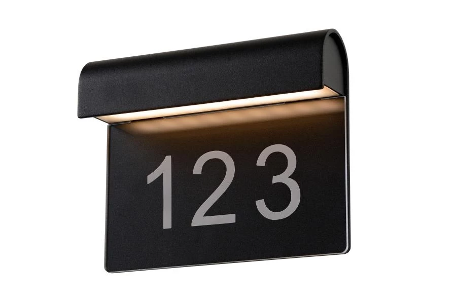 Lucide THESI LED - Lámpara de pared Dentro/Fuera - LED - 1x8W 3000K - IP54 - Negro - detalle 1